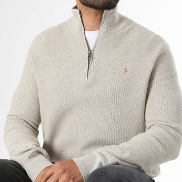 Polo Ralph Lauren - Jersey Cuello con Cremallera Original Player Beige