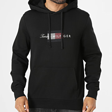 Tommy Hilfiger - Sudadera con Capucha Script Flag 3220 Negro