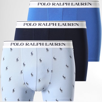 Polo Ralph Lauren - Lot De 3 Boxers Bleu Clair Bleu Roi Bleu Marine