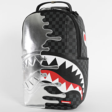 Sprayground - Zaino Silver Side Drip Black Check 910B8940NSZ Argento Nero Grigio Antracite
