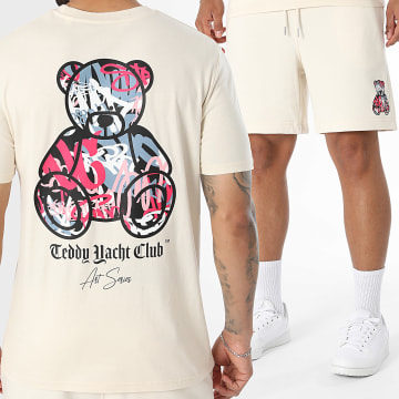 Teddy Yacht Club - Completo T-Shirt E Pantaloncino Da Jogging Art Series Pink Beige