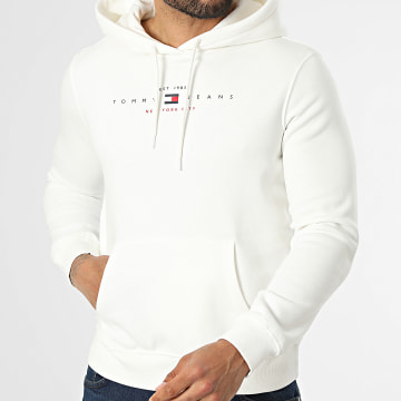 Tommy Jeans - Sweat Capuche Regular Fit Femme US Linear 3485 Beige Clair