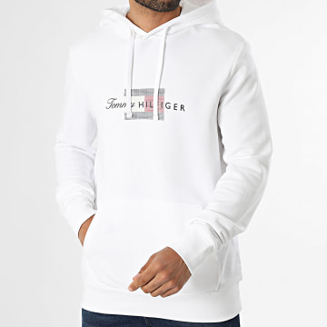 Tommy Hilfiger - Sweat Capuche Script Flag 3220 Blanc