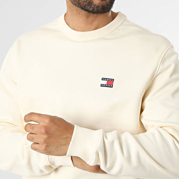 Tommy Jeans - Sudadera Crewneck Badge Crew 1921 Amarillo Claro