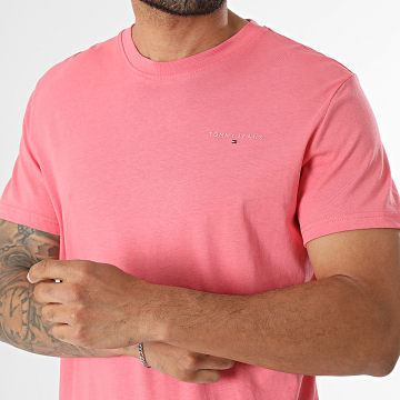 Tommy Jeans - T-Shirt Slim Linear Chest 1780 Roze