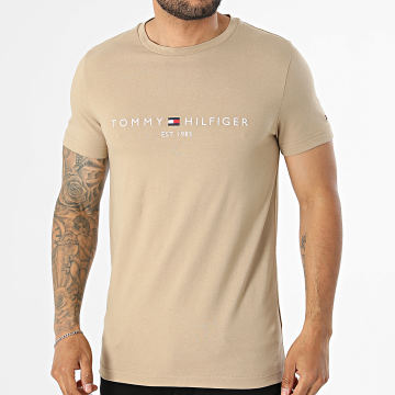 Tommy Hilfiger - T-Shirt Slim Logo 1797 Hellbraun Hell