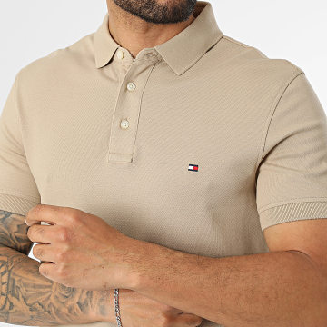 Tommy Hilfiger - Polo Manches Courtes Slim 1985 7771 Beige