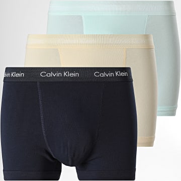 Calvin Klein - Pack de 3 Boxers Trunk U2662G Amarelo Turquesa Azul Marinho