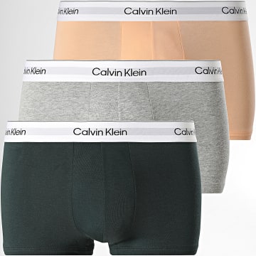 Calvin Klein - Pack de 3 Boxers 4389 Verde Escuro Laranja Cinza Mesclado