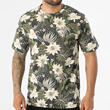 JJ Rebel - T-Shirt Russel Flower AOP Zwart Beige Bloemmotief