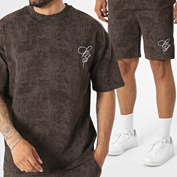 KZR - Ensemble Tee Shirt Et Short Jogging 324 Marron