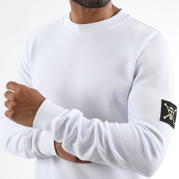 One Piece - Felpa Girocollo Patch Mugiwara Bianco