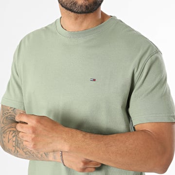 Tommy Jeans - T-Shirt Regular Fit Small Flag 2504 Lichtkaki Groen
