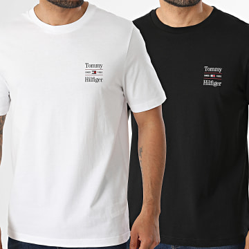 Tommy Hilfiger - Pack van 2 T-Shirts Regular Fit Borstprint 5091 Zwart Wit