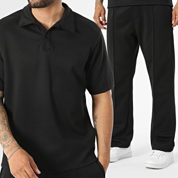 KZR - Ensemble Polo Manches Courtes Et Pantalon Jogging 284 Noir