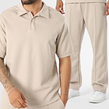 KZR - Tracksuit Polo Short Sleeve And Jogger Trouser 284 Beige