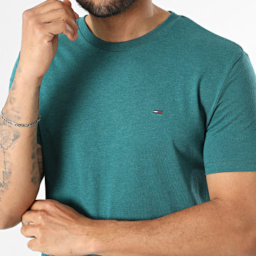 Tommy Jeans - T-Shirt Slim Jaspe 0363 Donkerpetrol Blauw Gemêleerd