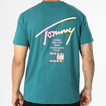 Tommy Jeans - Tee Shirt Regular Fit City Sign Bleu Canard