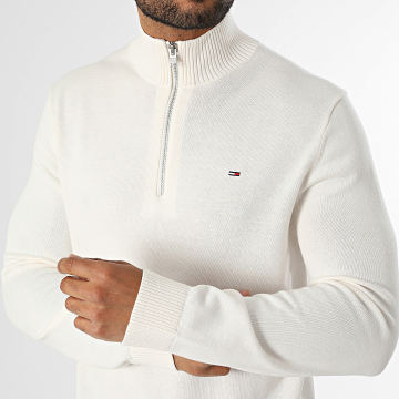 Tommy Jeans - Pull Col Zippé Essential Light 1654 Beige Clair