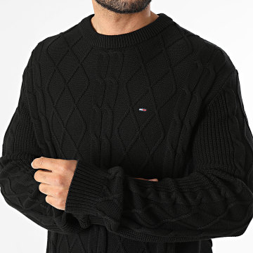 Tommy Jeans - Pull Regular Fit Cable Knit 3405 Noir