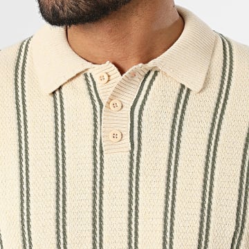 Classic Series - Polo Manches Courtes Maille A Rayures Pau Beige