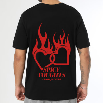 Luxury Lovers - T-Shirt Oversize Spicy Red Zwart