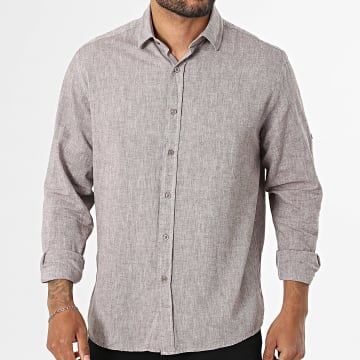 Classic Series - Camicia Maniche Lunghe Regular Fit 810 Marrone Mélange