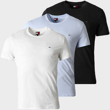 Tommy Jeans - Pack van 3 T-Shirts Slim 1579 Wit Lichtblauw Zwart