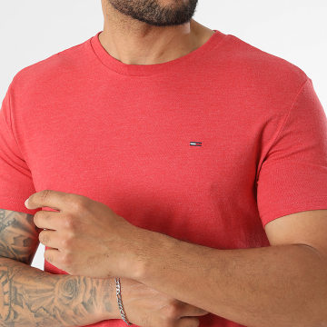 Tommy Jeans - Tee Shirt Slim Jaspe 0363 Rouge Chiné