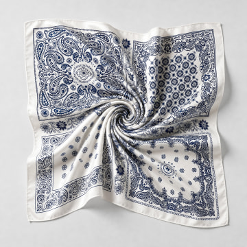 Frilivin - Pañuelo L39 Beige Azul Marino Bandana