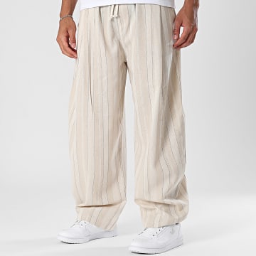 Frilivin - Pantalón Baggy Fit A Rayas 085 Beige