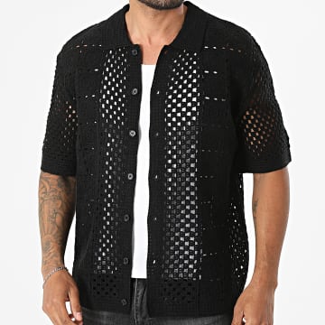 Frilivin - Chemise Manches Courtes Crochet 200 Noir