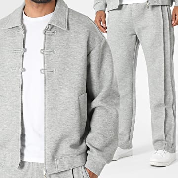 Fusional - Co-ord set Jass Met Rits En Joggingbroek U08 Grijs Gemêleerd