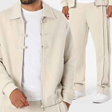 Fusional - Co-ord set Jass Met Rits En Joggingbroek U08 Beige