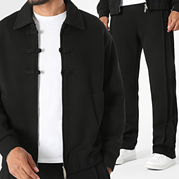 Fusional - Co-ord Set Jass met rits en joggingbroek U08 Zwart