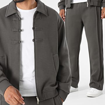 Fusional - Co-ord Set Jass met rits en joggingbroek U08 Grijs Antraciet