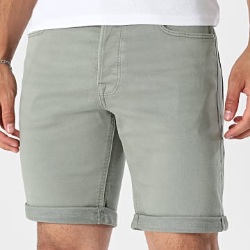 Jack And Jones - Pantaloncino Jean Regular Fit Rick Icon Verde