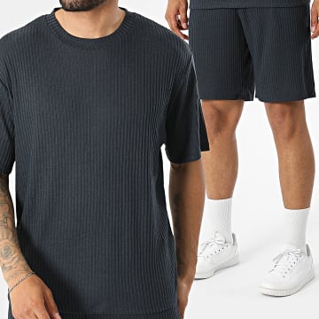 Jack And Jones - Conjunto Camiseta y Pantalón Corto Texturizado Structure Azul Marino