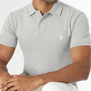Polo Ralph Lauren - Polo de manga corta slim Original Player gris jaspeado blanco