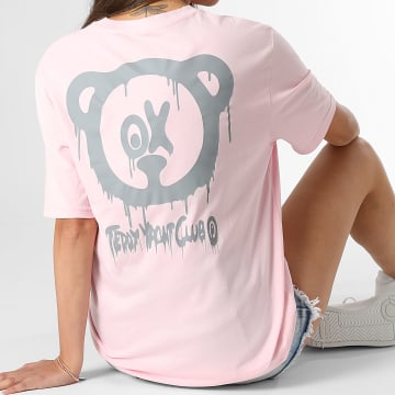 Teddy Yacht Club - Camiseta Oversize Mujer Simple Andrew Rosa Gris