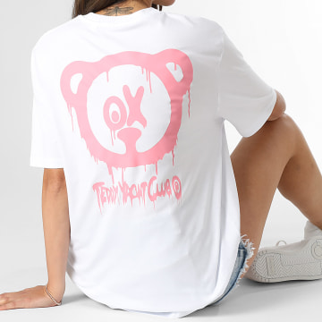 Teddy Yacht Club - Camiseta Oversize Mujer Simple Andrew Blanco Rosa