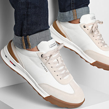 Tommy Hilfiger - Zapatillas Retro Runner Mesh Suede Mix 5908 Classic Stone