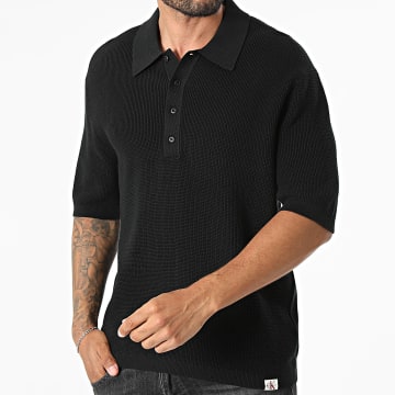 Calvin Klein - Polo de Manga Corta Texturizado RF316 Negro