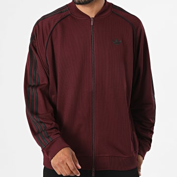 Adidas Originals - Chaqueta con Cremallera y Bandas KR1372 Burdeos