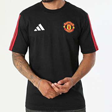 Adidas Performance - Camiseta a rayas Manchester United DNA KH4793 Negro