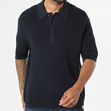 Calvin Klein - Polo de Manga Corta Texturizado RF316 Azul Marino