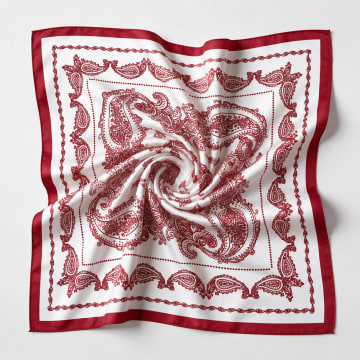 Frilivin - Pañuelo 375 Blanco Burdeos Bandana