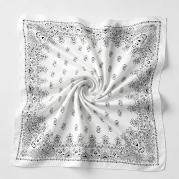 Frilivin - Pañuelo 378 Blanco Gris Negro Bandana