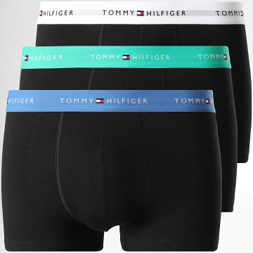 Tommy Hilfiger - Pack de 3 Boxers 3890 Preto Branco Verde Azul Royal
