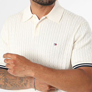 Tommy Hilfiger - Polo Manches Courtes Maille Cable Knitted 0701 Beige